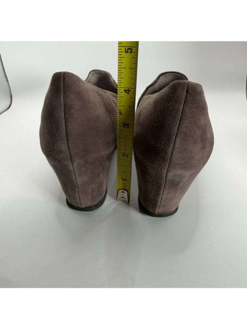 Aquatalia Brown Suede Wedge Shoes Size 8 Made In Italy - Picture 4 of 6